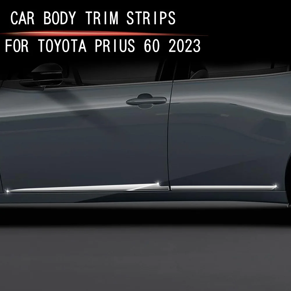 

Car Moulding Accessories For Toyota Prius 2023 2024 ABS Chrome Door Side Body Molding Cover Kit Trim 4PCS