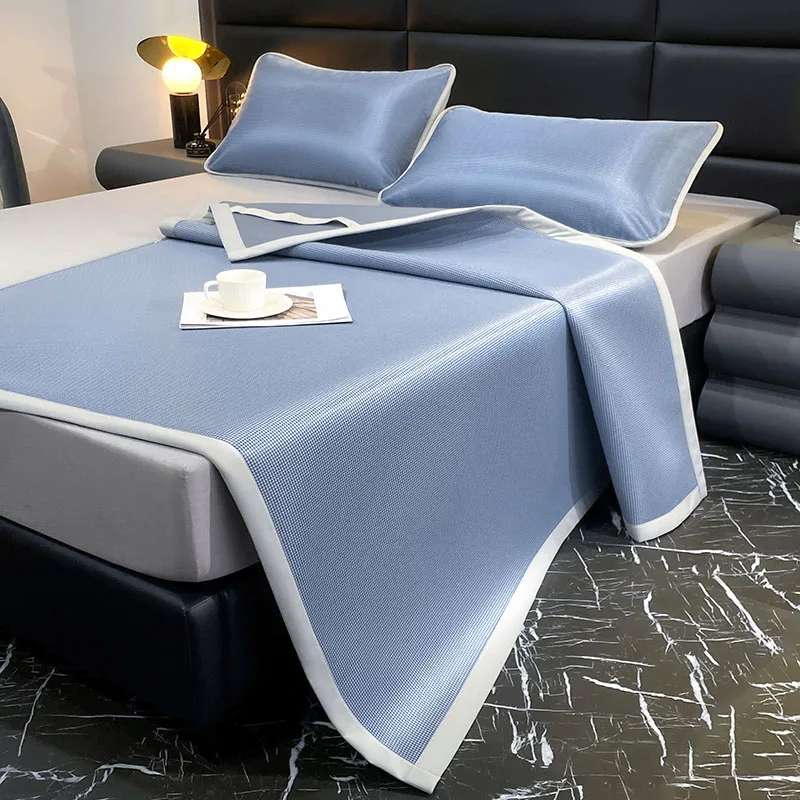 Cooling Summer Bed Mat Carbon Fibres Sleeping Cold Bed Pad Natural Cool Bed Cover Double Mattress Cover with Pillowcase Bed Mats