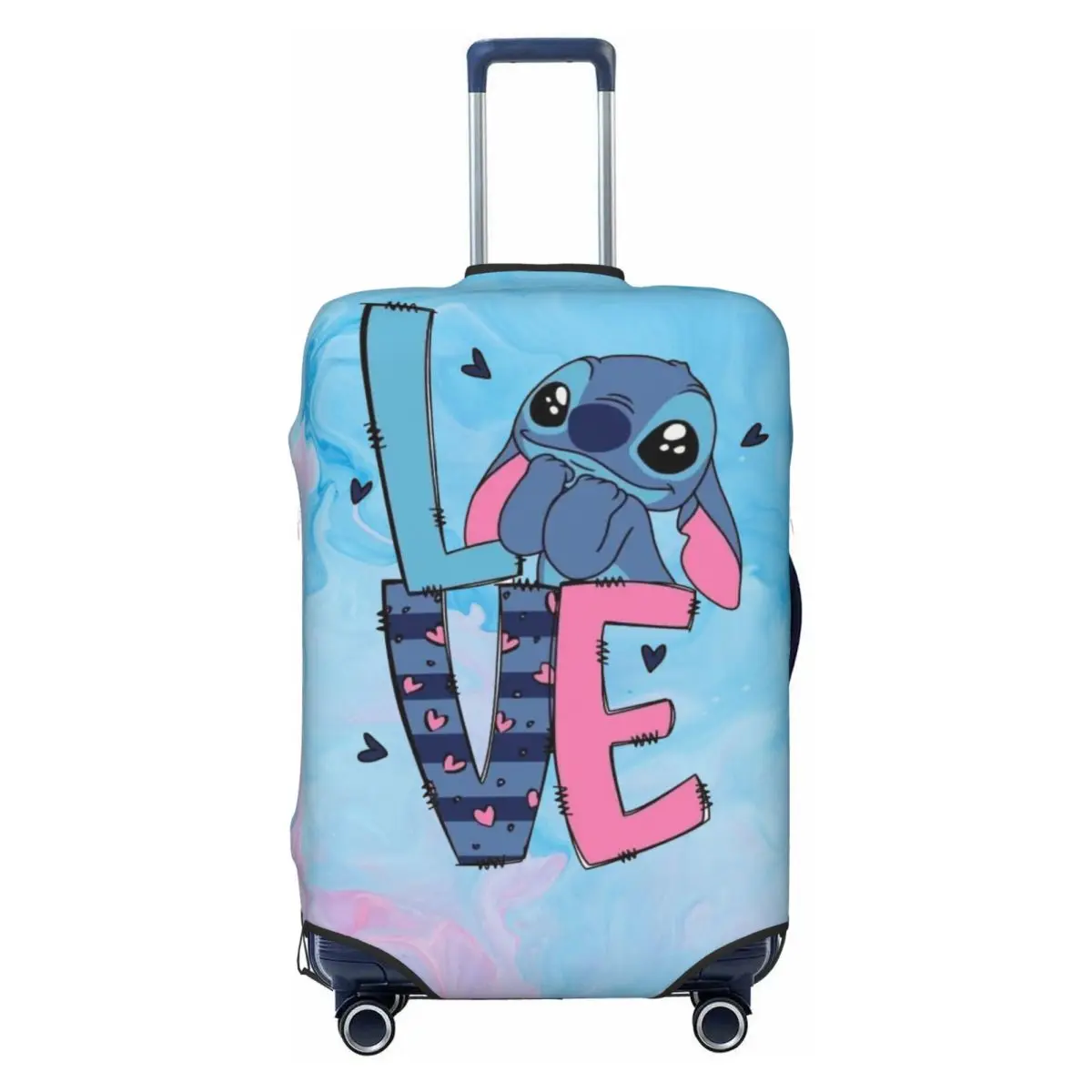 

Custom Stitches Love Travel Luggage Cover Elastic Suitcase Cover Protector Fit 18-32 Inch