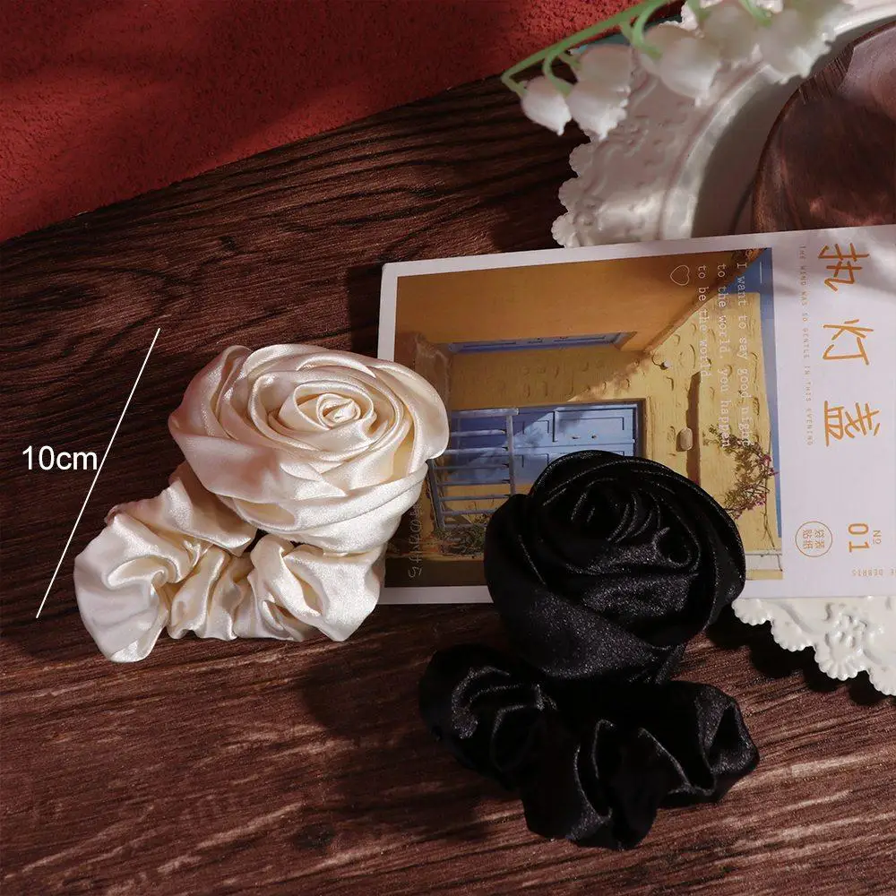 Intestine Hair Ring Flower Girl Head Rope Cloth Rose Hair Rope Women Hair Accessories Silk Satin Hair Tie Korean Style Headwear