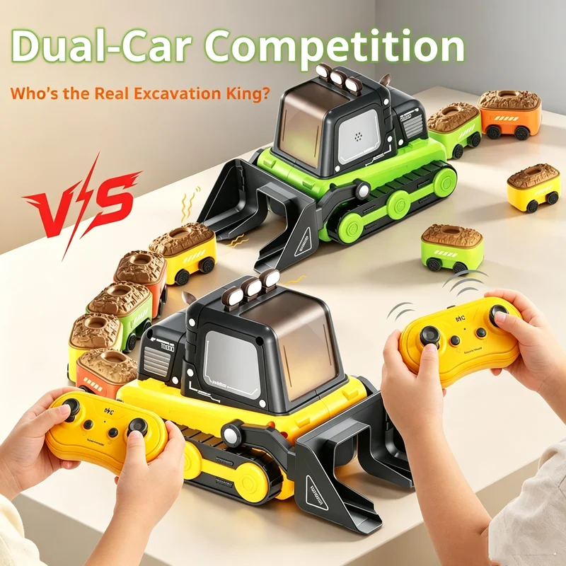 RC Magnetic Engineering Truck Suction Swallowing Vehicle Kids Toy Remote Control 2 Player Interactive Education Battle Car Gifts