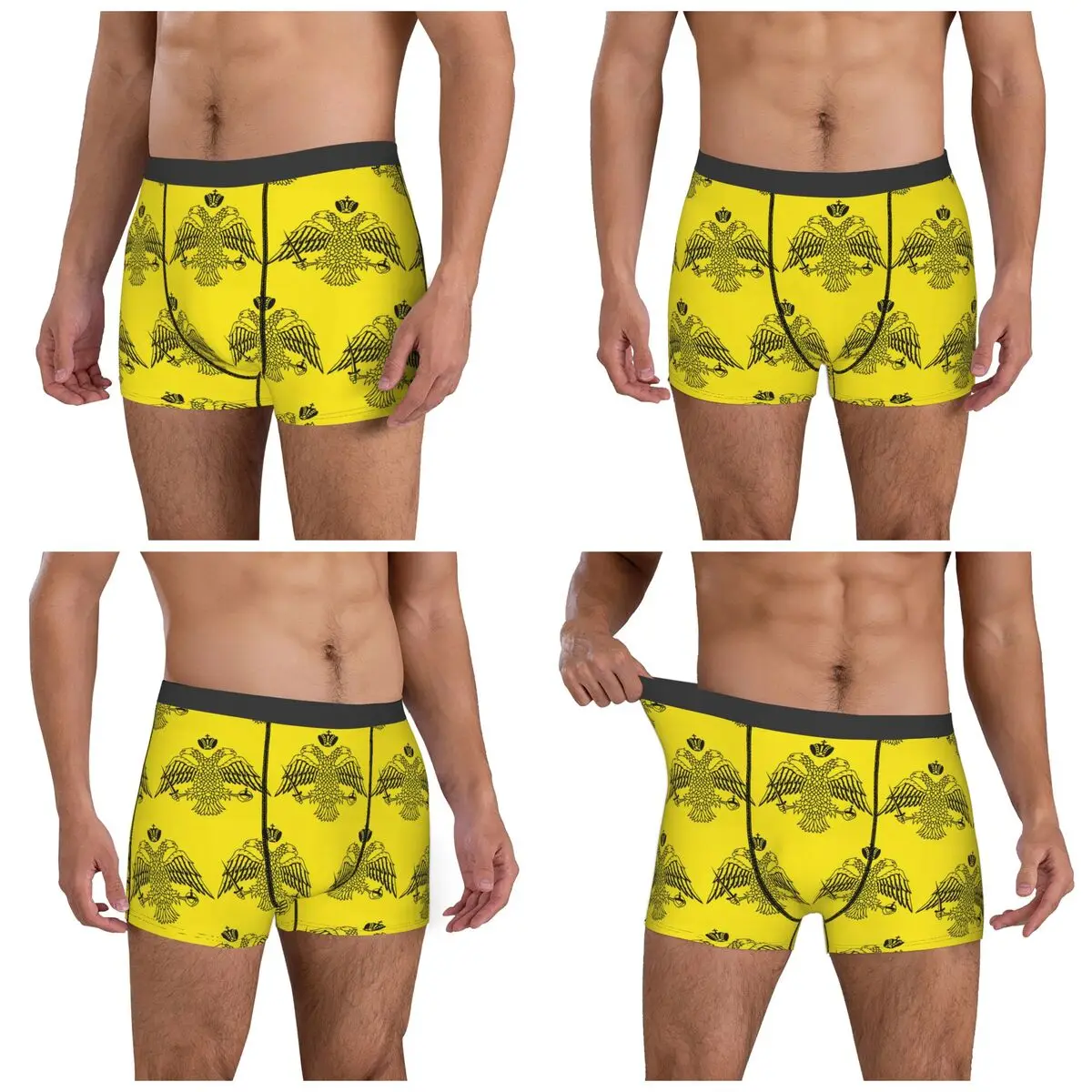 Boxer Underpants Shorts Imperial Flag By The Greek Orthodox Churches Cushion Cover Panties Men Comfortable Underwear Man Gift