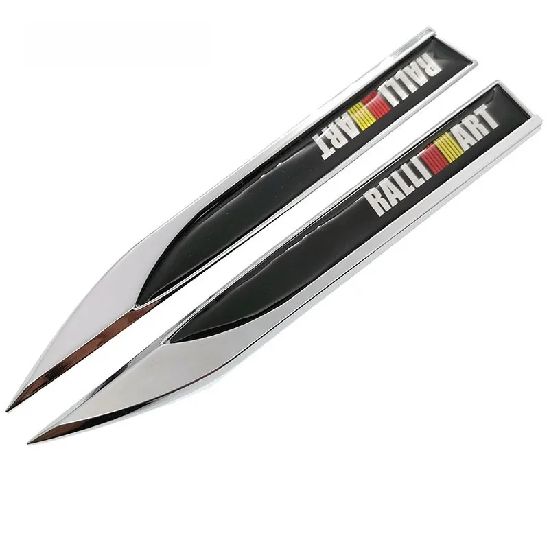 

1 Pair 3D Metal RALLIART Logo Fender Side Car Sticker Emblem For Mitsubishi Lancer 10 RalliArt l200 Galant Ralli Art Car Styling