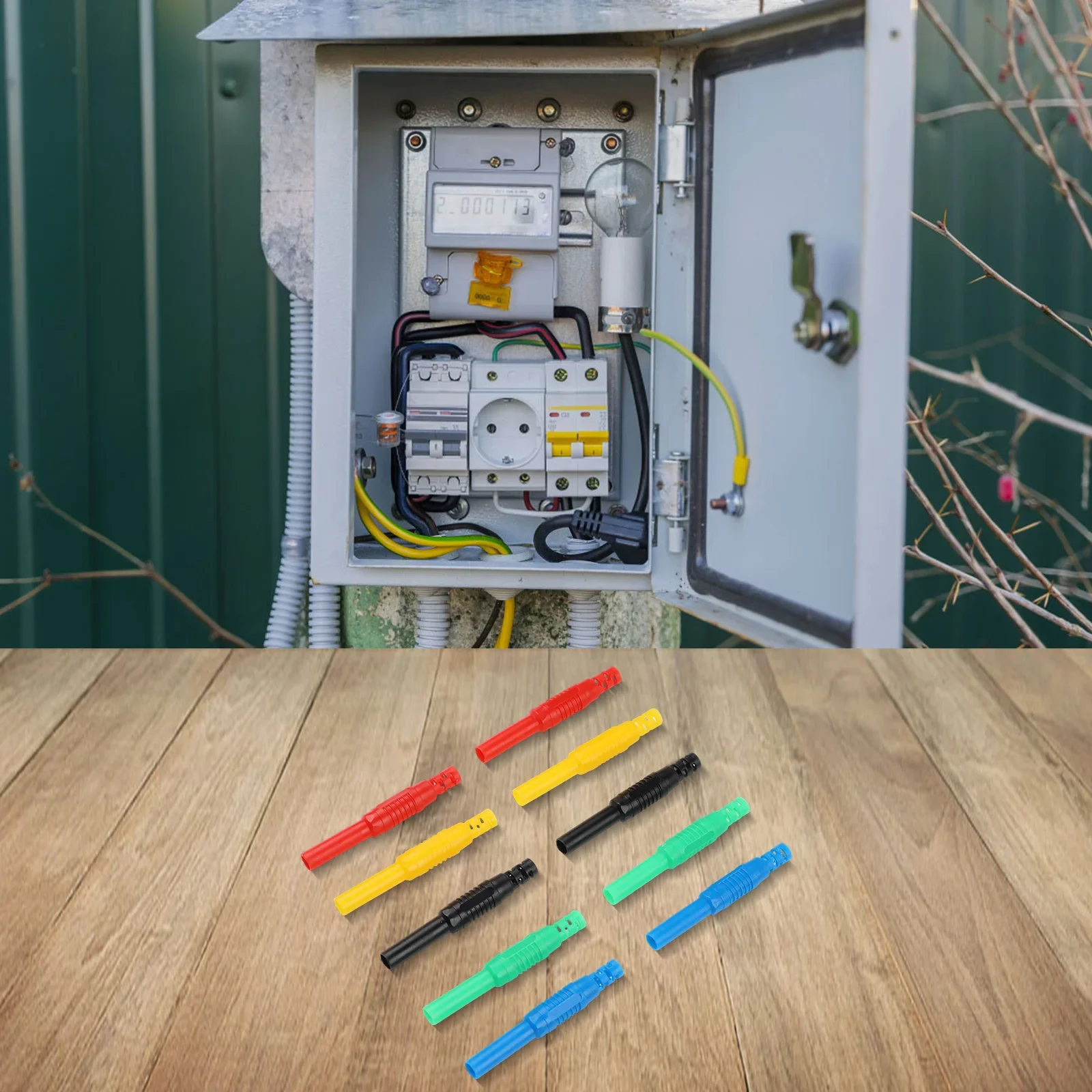 Copper 4mm Banana Socket Electrical Extension Socket Nickel Plated CATII 1000V Max.32A Red black yellow green blue