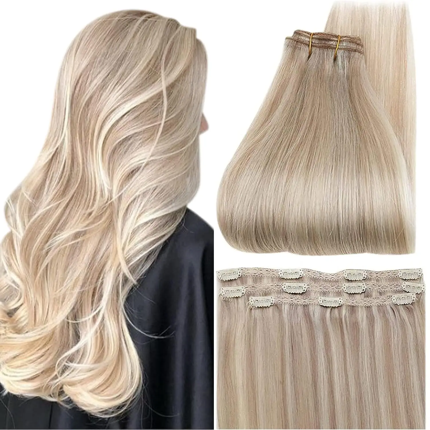 

Youngsee Lace Clip Hair Fashion Color 100% Human Hair High Quality Hair For Hair Loss Brazilian Straight Hair 12-20inches