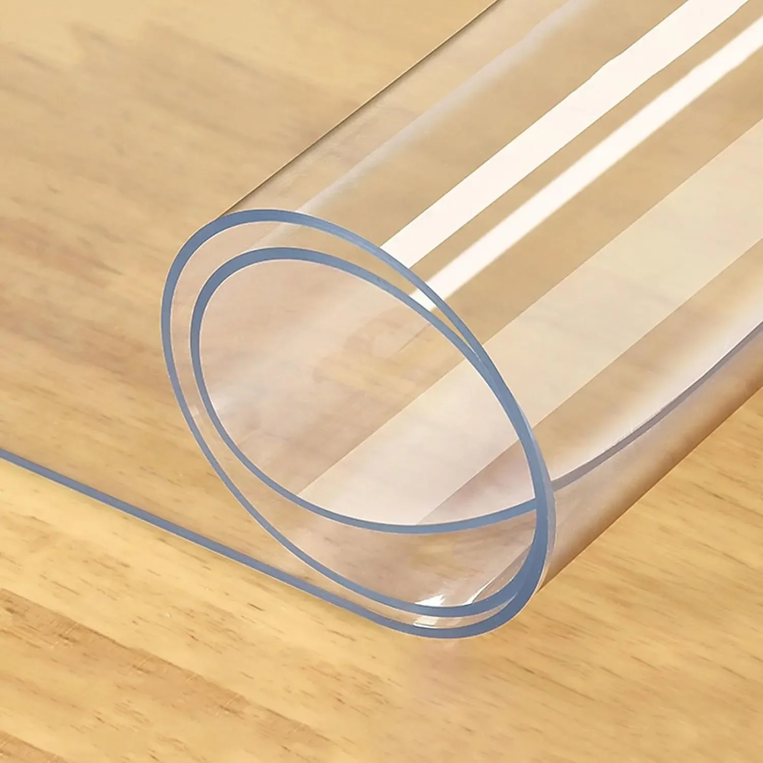 Clear Table Cover Protector,Clear Desk Pad Mat, Rectangle Waterproof Table Top Protector, Scratch Proof  and Easy Clear