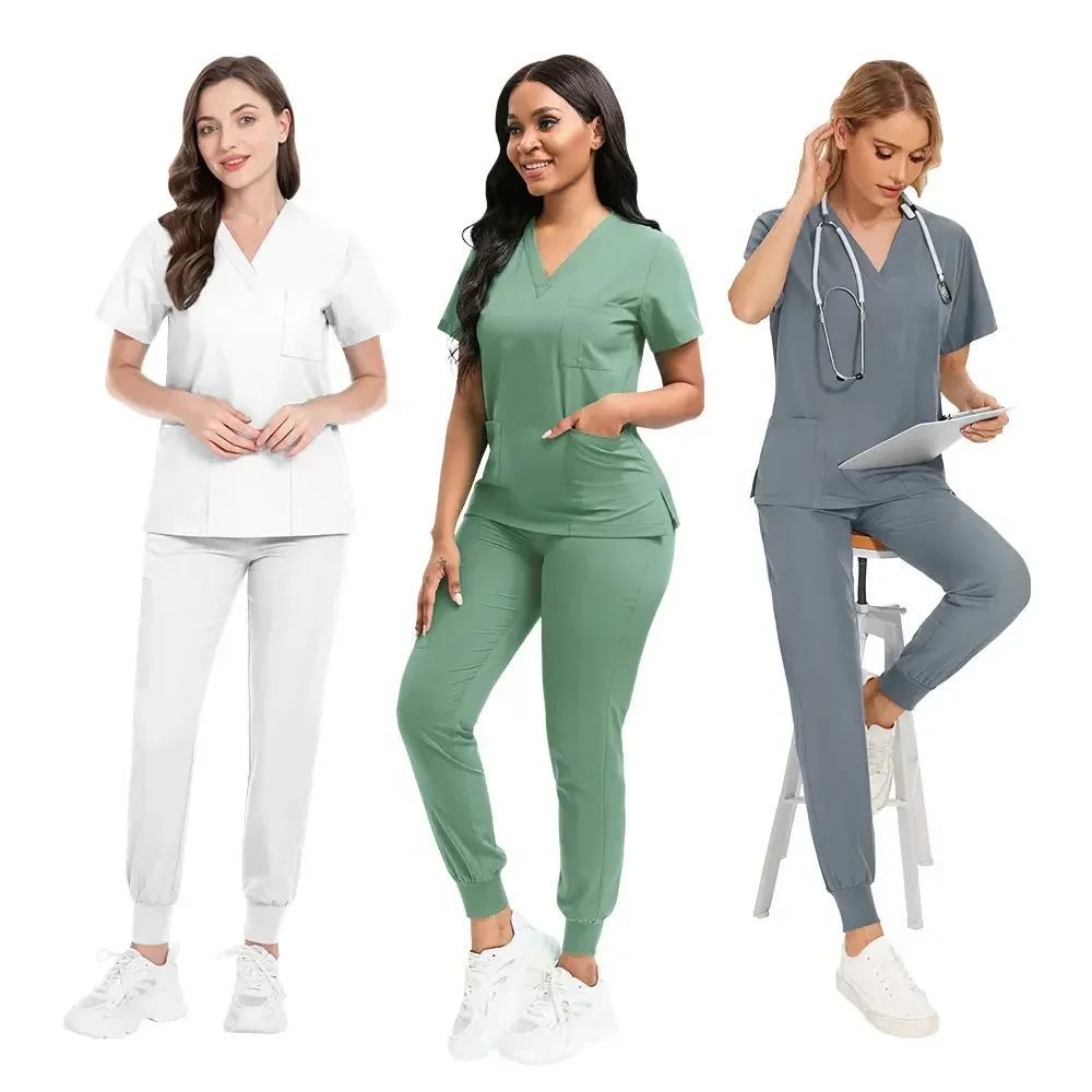 

Medical Tops Pant Women Scrubs Uniforms Hospital Doctors Scrub Sets Nurses Accessories Dental Clinic Beauty Salon Workwear Suit