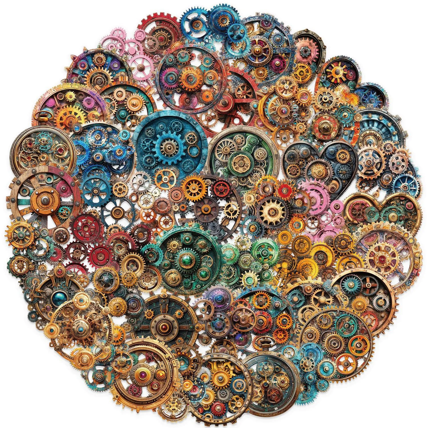10/50pcs Vintage Steampunk Gears Transparent Stickers DIY Scrapbook Stationery Laptop Guitar Fridge Bike Skateboard Car Sticker