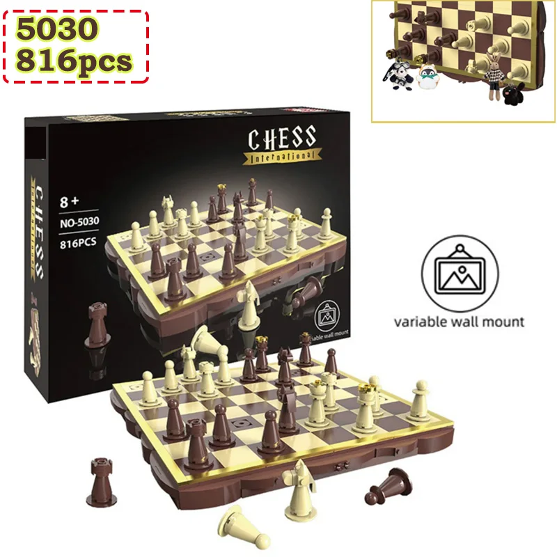 

DIY Chess Wall Art Model Building Blocks Set 816pcs Play Assembled Wall Hanging Decoration Puzzle Game Bricks Toys Kids Gifts