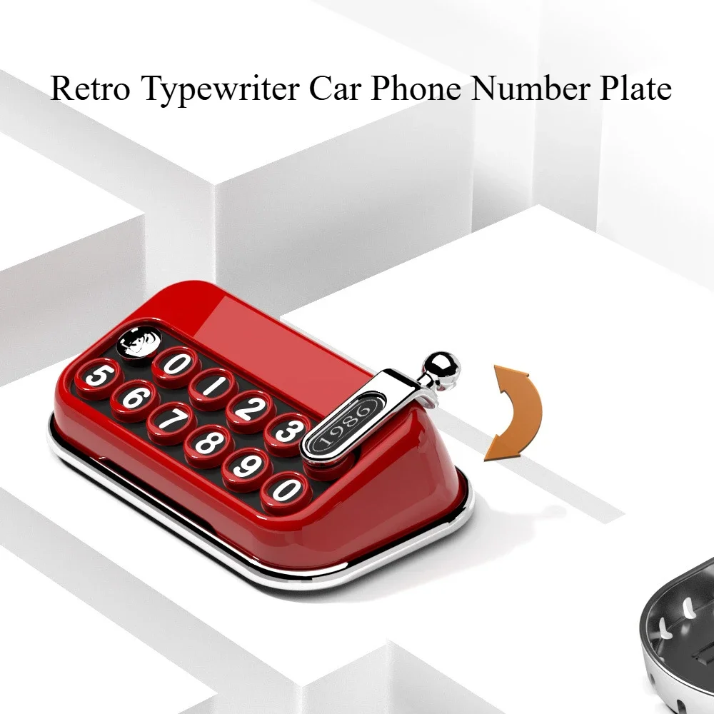 Creative Temporary Parking Card Retro Typewriter Car Phone Number Plate Hidden Number Multifunctional Parking Gadget