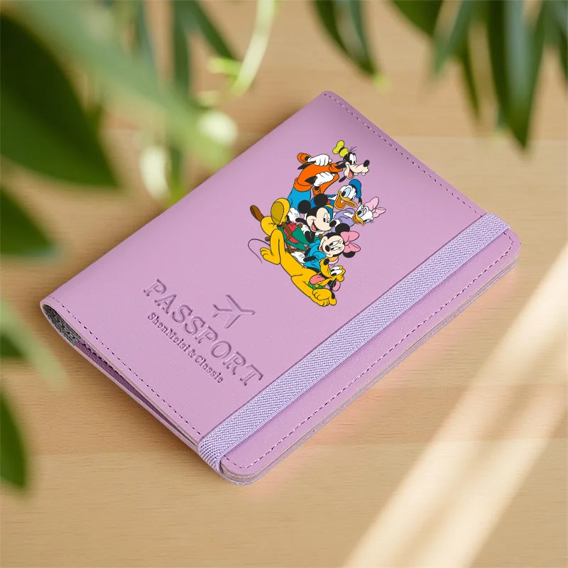 Mickey and Minnie Passport Wallet - Travel Card Holders with Drawstring Closure for Daily Commute & Holiday Use,Passport Holder