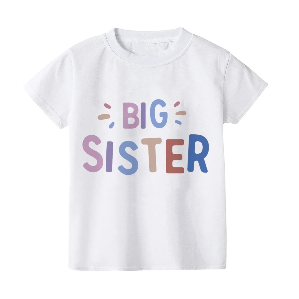 Big Sister Little Sister Matching T Shirt Kids Girls Sibling T-Shirt Baby Bodysuit Older Sister Younger Sister Tee Shirts Tops