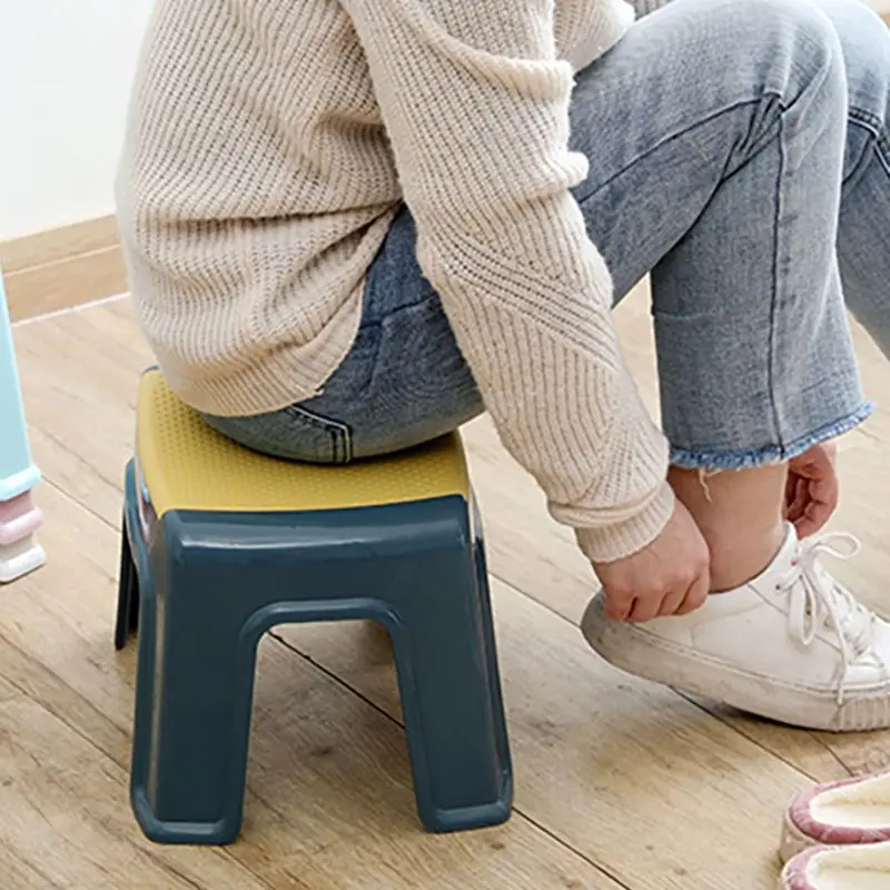 1Pc Children Bath Stools With Anti-slip Pads, Coffee Table Low Footstool Household Furniture Change Shoes Stool Kids Footrest