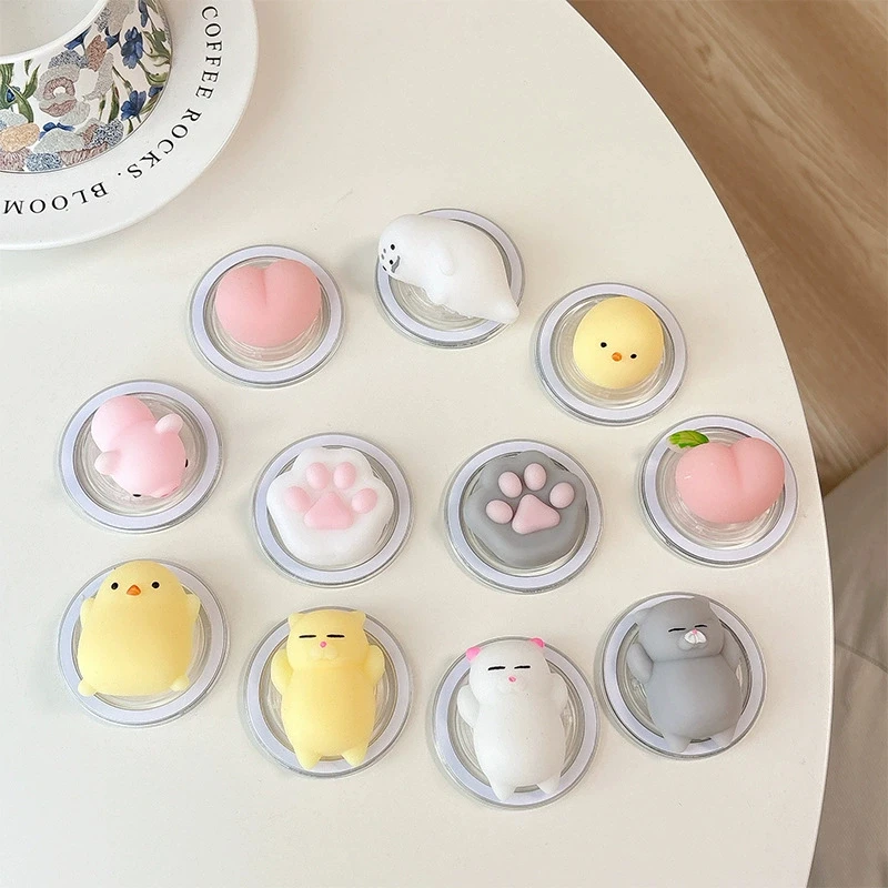 

Cartoon Cute Soft Pinch Magnetic Phone Grip Holder Socket Pocket Support for Magsafe IPhone Mac Safe Ring Finger Expanding Stand