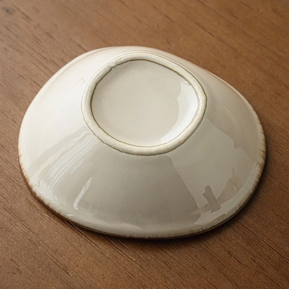 Creative Retro Ceramic Flavor Dish Mini Floral Pattern Dipping Dish Irregular Exquisite Sushi Soy Dipping Sauce Bowl Hot Pot