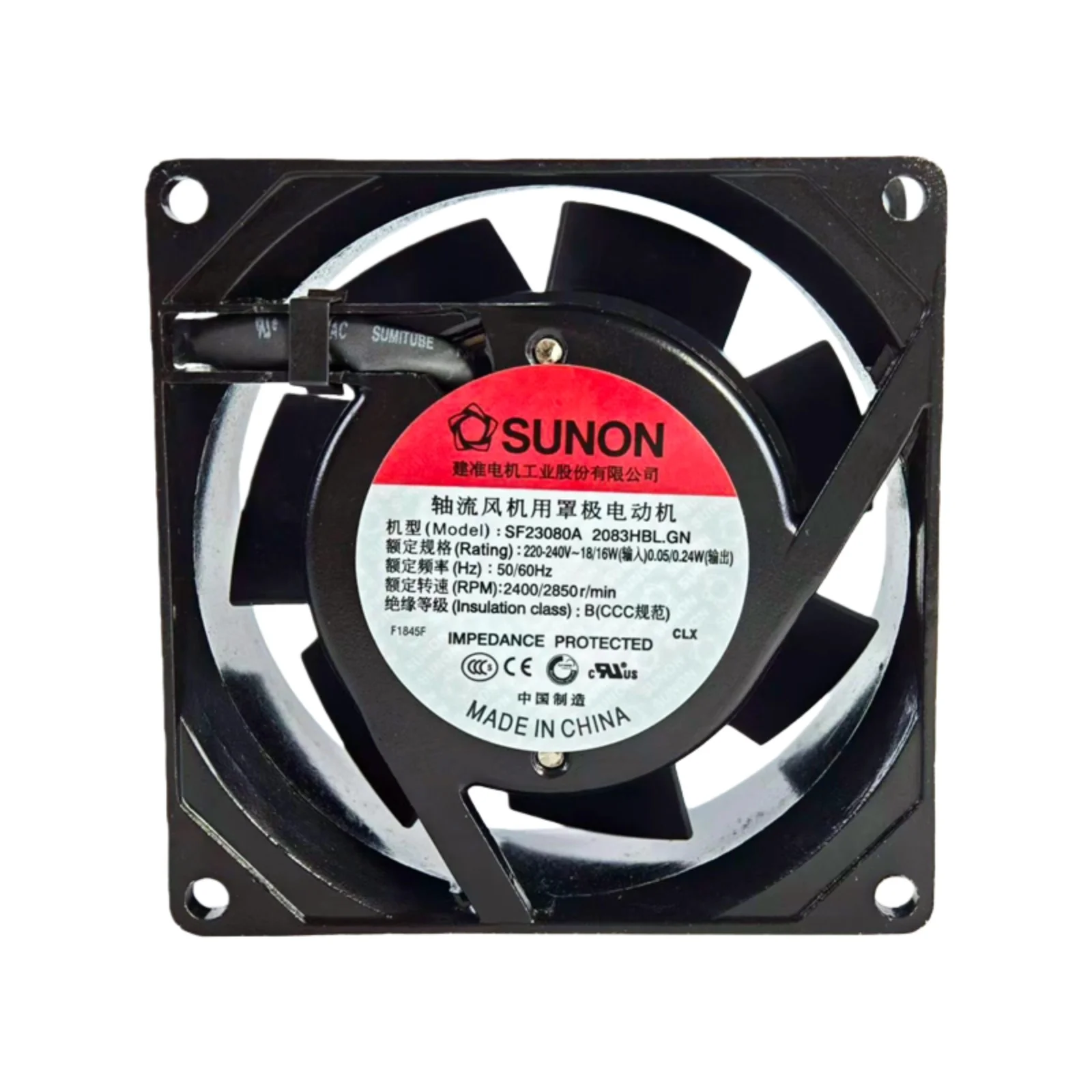 

New For SUNON SF23080A 2083HBL.GN AC 220V 240V 80mm Fan 80x80x38mm Ball Bearing 2850RPM Industrial Axial Cooling Cabinet Coooler