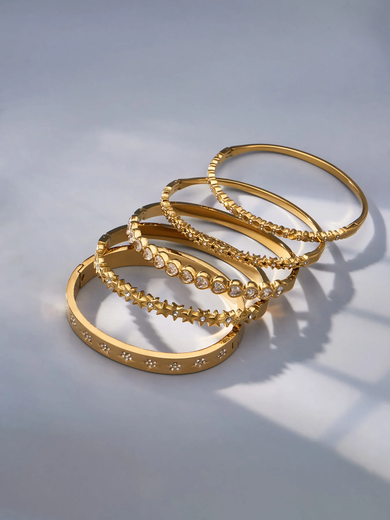 Riesenrad-Armband aus Edelstahl für Damen, dünnes Armband mit Zirkonia, PVD-vergoldet, anlaufgeschützt, Handgelenkschmuck – Detail 3