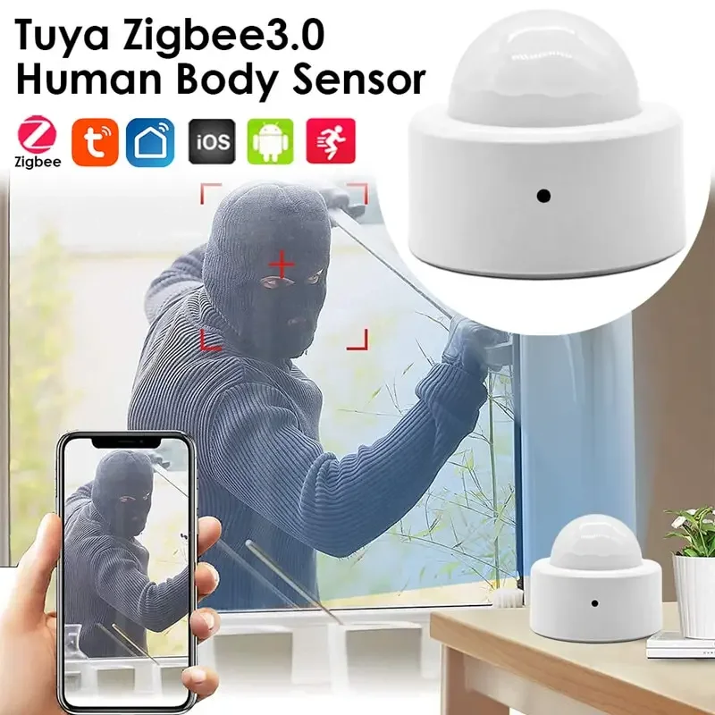 Tuya ZigBee Smart PIR Motion Sensor Human Body Infrared Detector Wireless Smart Home Security Smart Life with Zigbee Gateway Hub