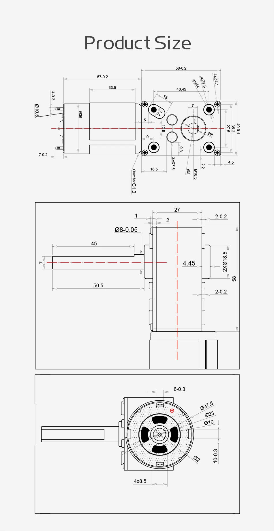 5840-555 Miniatur-Gleichstrommotor mit gebürstetem Gleichstrommotor, 12 V, 24 V, verlängerter Wellenausgang, 11 U/min ~ 470 U/min, Vorwärts- und Rückwärts-Schaltgeschwindigkeitsregelmotor – Detail 1
