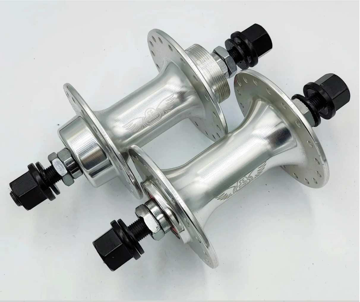 

SE bike BMX Front & Rear hub set Old school bmx Bearing Hub 36 Holes 3/8 axle Silver