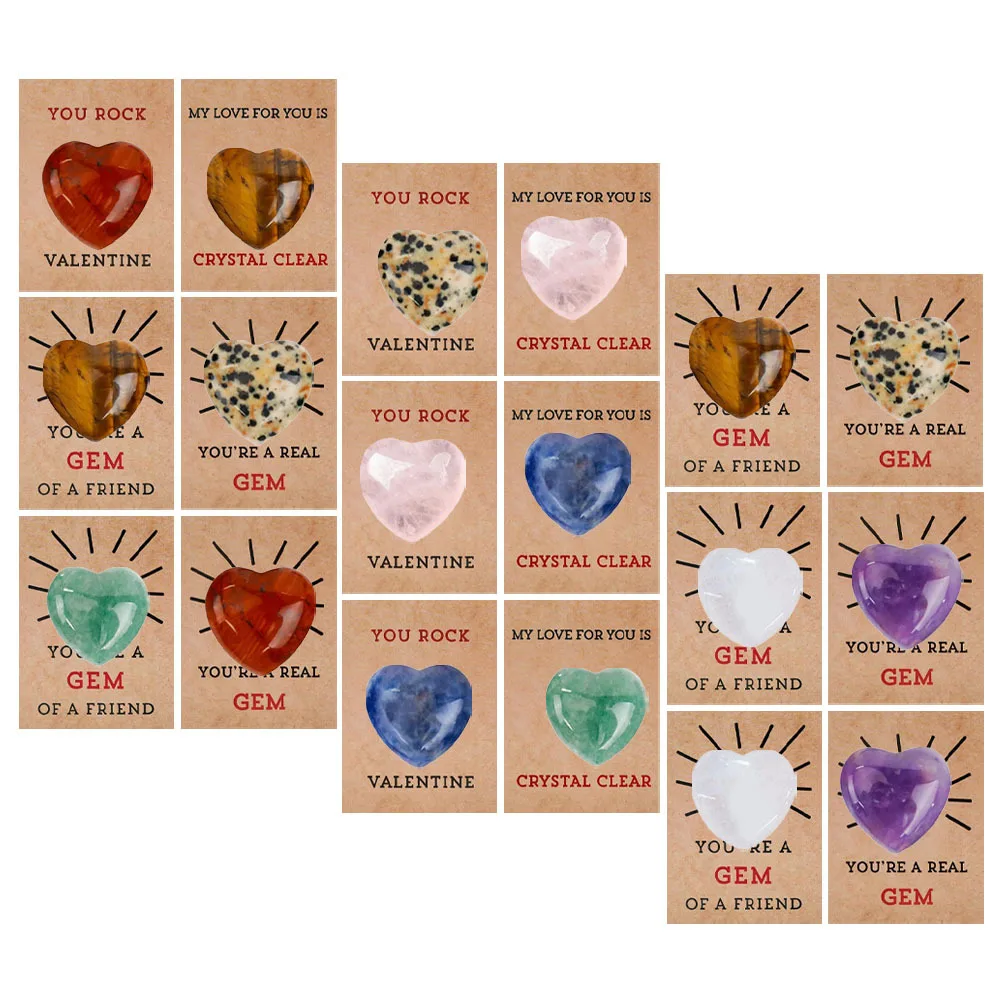 

1Set Valentines Day Cards Heart Crystals Bright Colors Classroom Exchange Valentines Party Favor Gifts Bulk Prizes