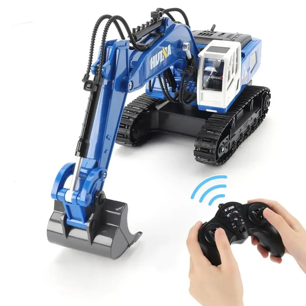 Huina 1558 Remote Control Car Alloy 11ch Rc Excavator 1/18 Crawler Crawlers Engineering Vehicle Tractor Toys For Boys Gifts