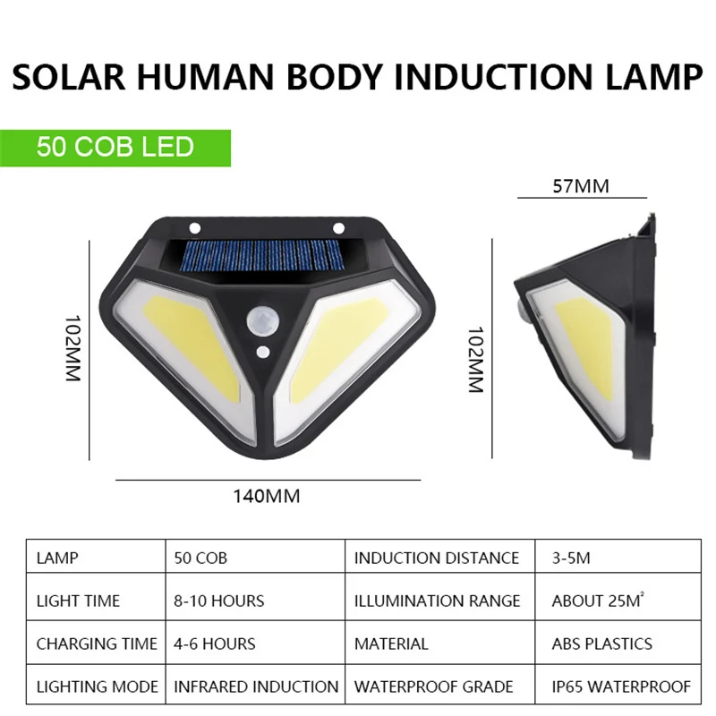 Wielofunkcyjna lampa słoneczna Dekoracja ogrodowa na zewnątrz Solarna lampa LED Wodoodporny reflektor zasilany światłem słonecznym z czujnikiem ruchu