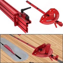 Precision Miter Gauge 400mm Aluminium Profile Fence Woodworking Sawing Assembly Angle Ruler for Table Saw Standard Slot 3/4x3/8