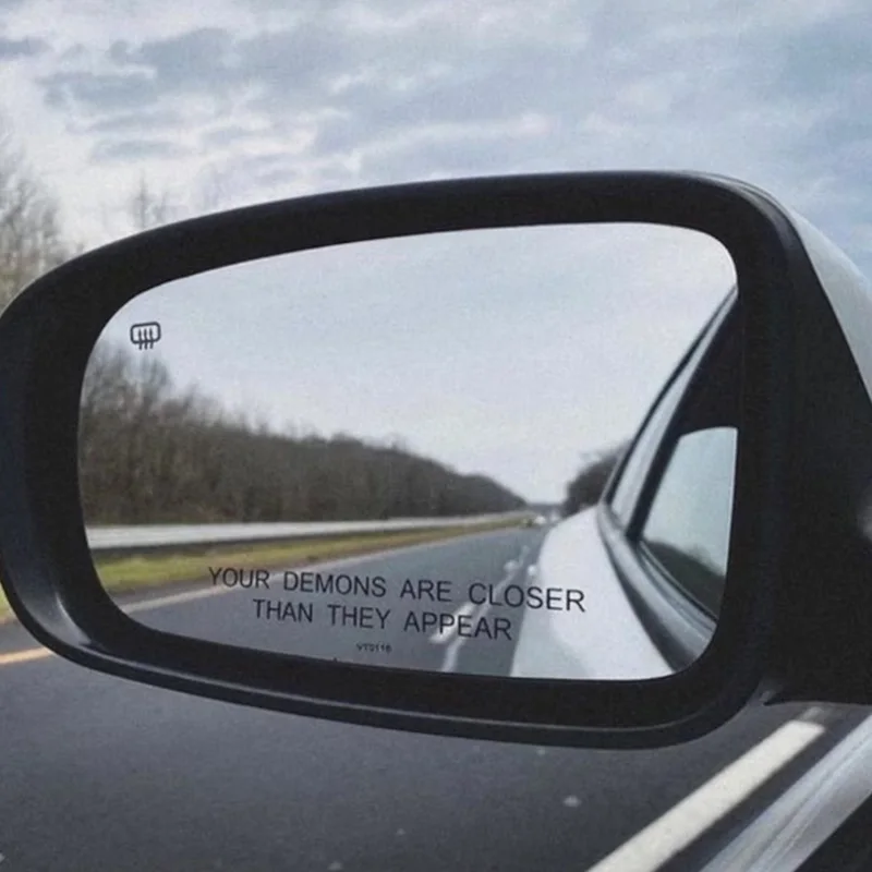 Text Your Demons Are Closer Than They Appear for Car Stickers Decoration Side Mirrors Sticker Exterior Accessories Vinyl Decal