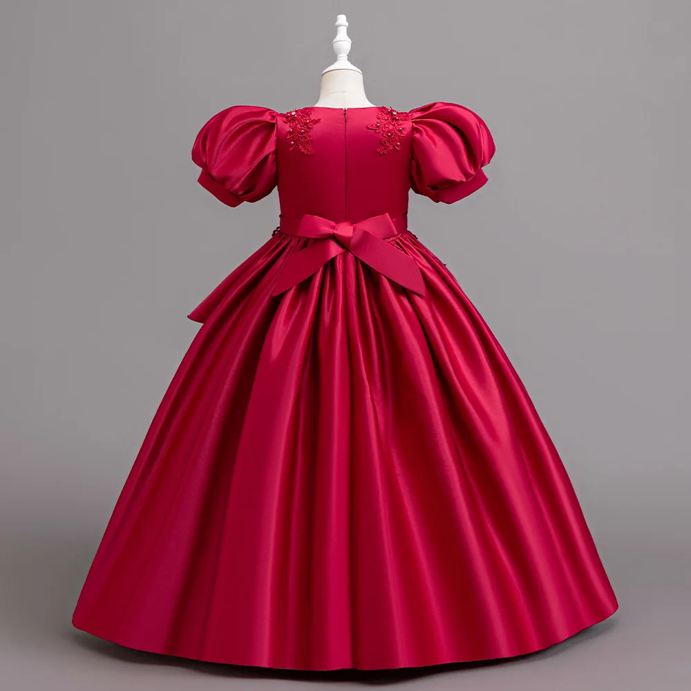 فستان أنيق لحفلات عيد الميلاد للأطفال فستان الأميرة مطرز بالزهور للفتيات لحفلات أعياد الميلاد وحفلات الزفاف والعام الجديد #2