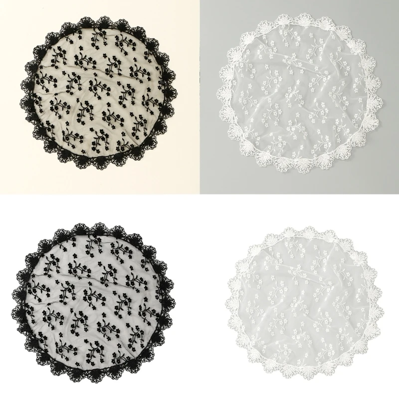 

Classical Bride Veils Lace Flower Headwrap for Women Formal Event Church Wedding Accessories Chapels Headpiece for Daily Y08E