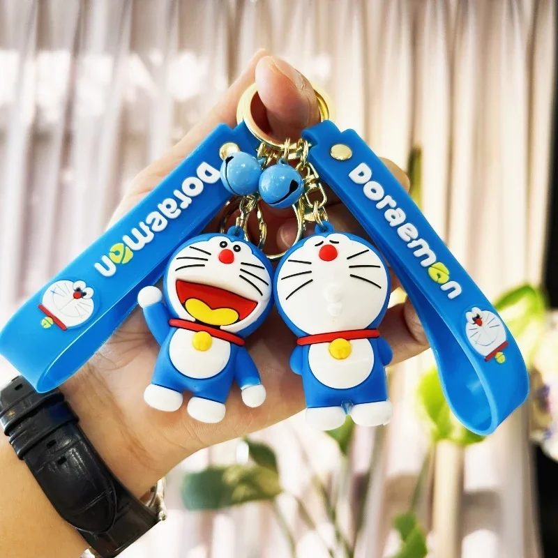 Anime Cartoon Doraemon Keychain Cute Doll Cosplay Car Key Ring Backpack Pendant Kawaii Ornaments Jewelry Toy Kids Birthday Gifts