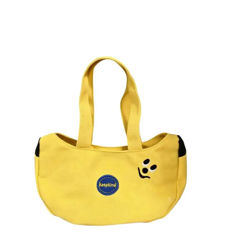 Cute Cartoon Embroidered Canvas Bag For Office Workers Handbags For Outing Mothers Handbags For Miscellaneous Items Small Bags