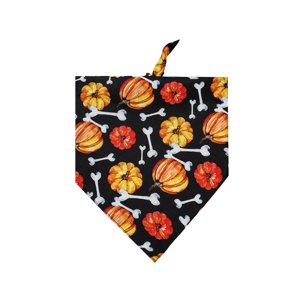 Halloween Dog Bandana Bats Ghost Spider and Pumpkin Bandanna Handkerchief Halloween Pet Triangular Scarf Dog Costume Accessories