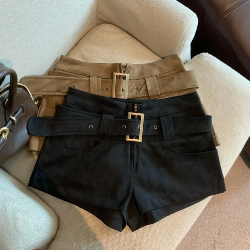 Women's Suede Casual Shorts 2026 New High-waisted Spice Girls Sexy Hip-wrapped Hot Pants