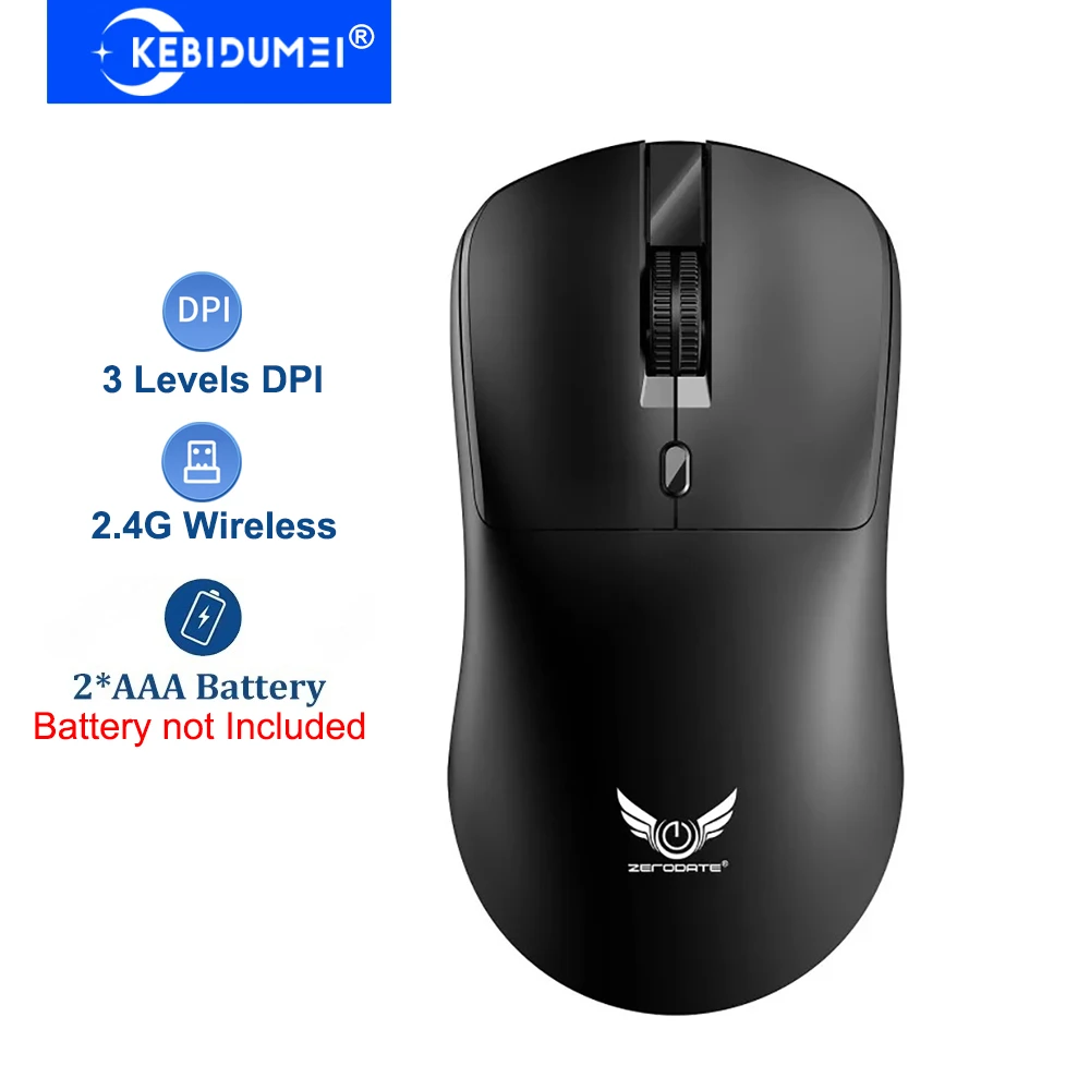 KEBIDUMEI 4 Buttons 2.4G Wireless Mouse 3 Levels DPI Gaming Mouse Optical Mouse Ergonomic Mouse Mice for Computer Laptop Macbook