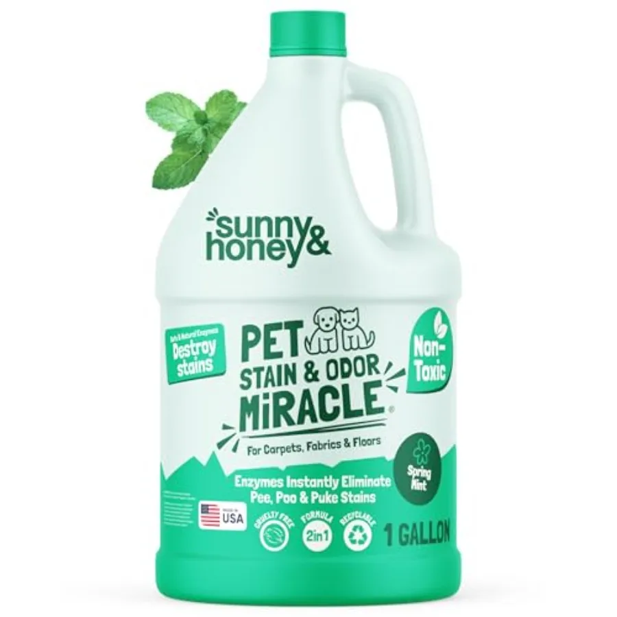 

Pet Stain and Odor Remover - Enzyme Cleaner for Dog Urine and Poop on Carpets and Furniture - Strong Pet Carpet Cleaner Spray 1