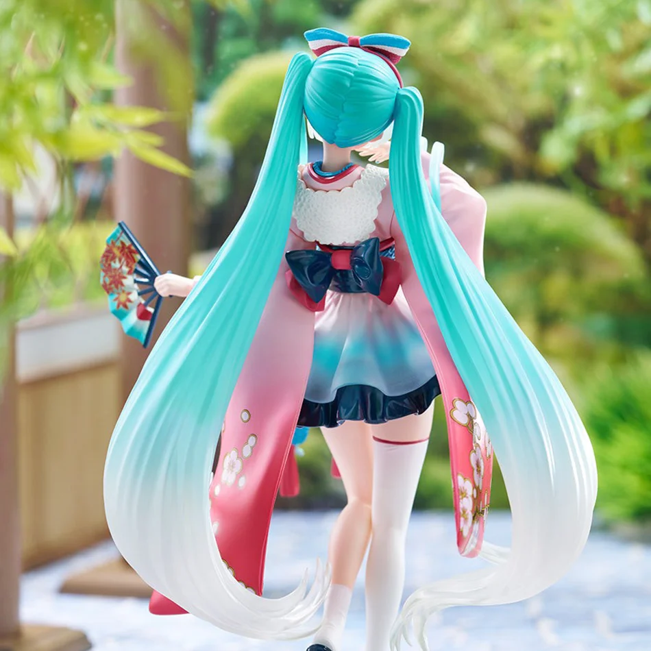 Hatsune miku desktop bonito figura de ação 25cm nova série tokyo quimono anime estatueta kawaii menina modelo brinquedo presente