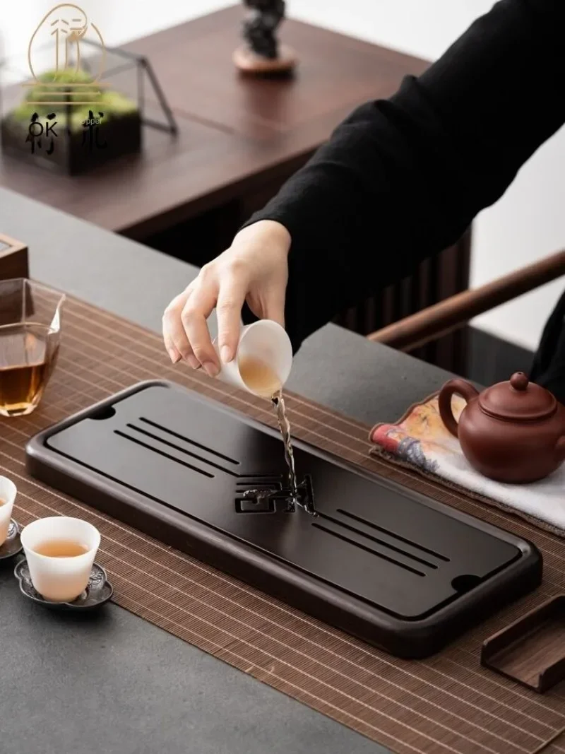 Solid Wood Tea Tray Drainage Water Storage Kung Fu Tea Set Drawer Board Table Chinese Tea Ceremony Tools