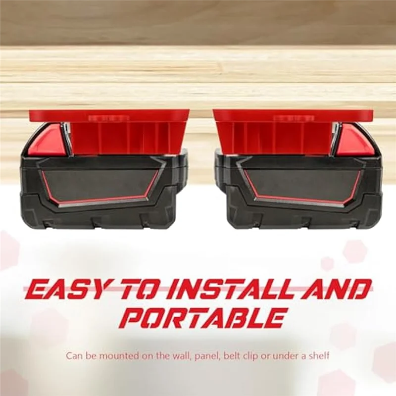 N08R 10Pcs Battery Base And Tool Holder Drill Tool Wall Mount Batteries Storage Battery Mounts Dock Holder For Power Tool-Red