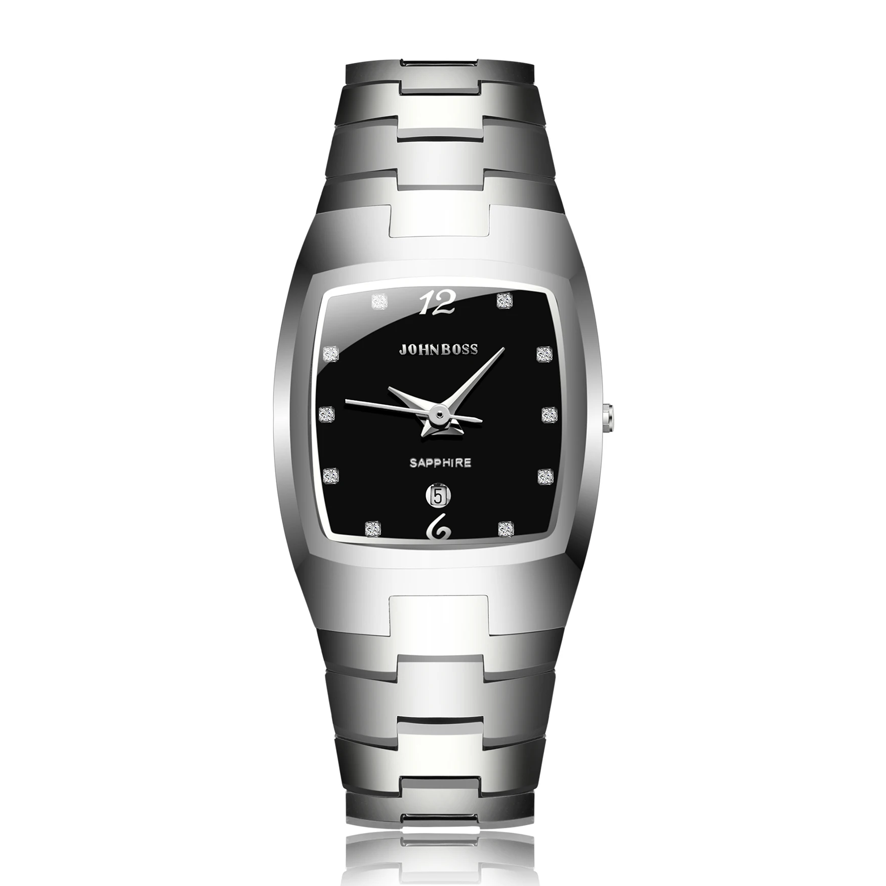 Мужские часы JS с тонким циферблатом, квадратный ремешок из вольфрамовой стали, швейцарский механизм, сапфировое стекло, универсальный, повседневный