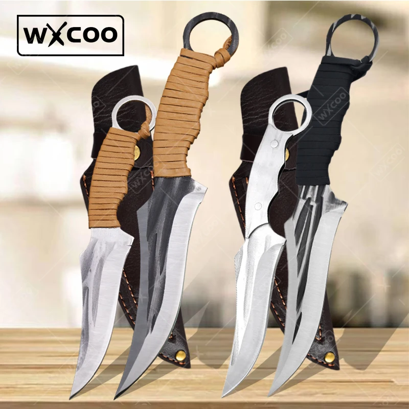 

WXCOO High Carbon Kitchen Knife Stainless Steel BBQ Meat Butcher Cleaver Sharp Boning Knife Multi Chef Fish Slicing Fruit Paring