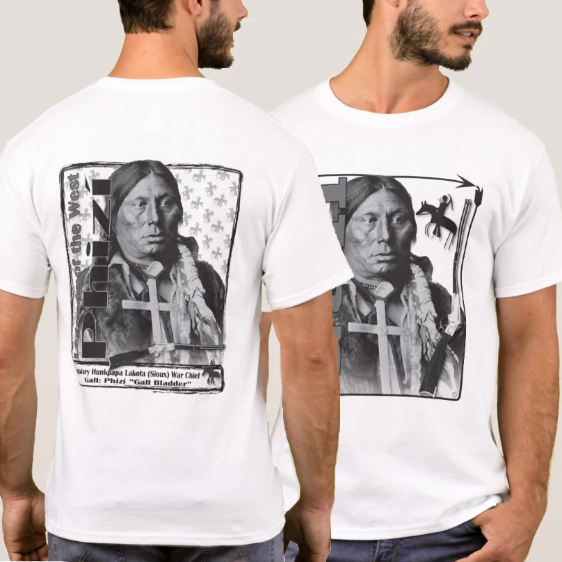 Gall Phizi Hunkpapa Lakota Chief T-Shirt New 100% Cotton Short Sleeve O-Neck T Shirt Casual Mens Top