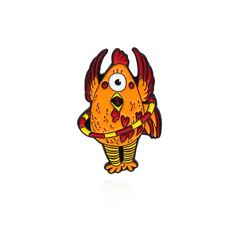 Cartoon cute screaming chicken creative style jewelry brooch clothing backpack decoration pin gift badge