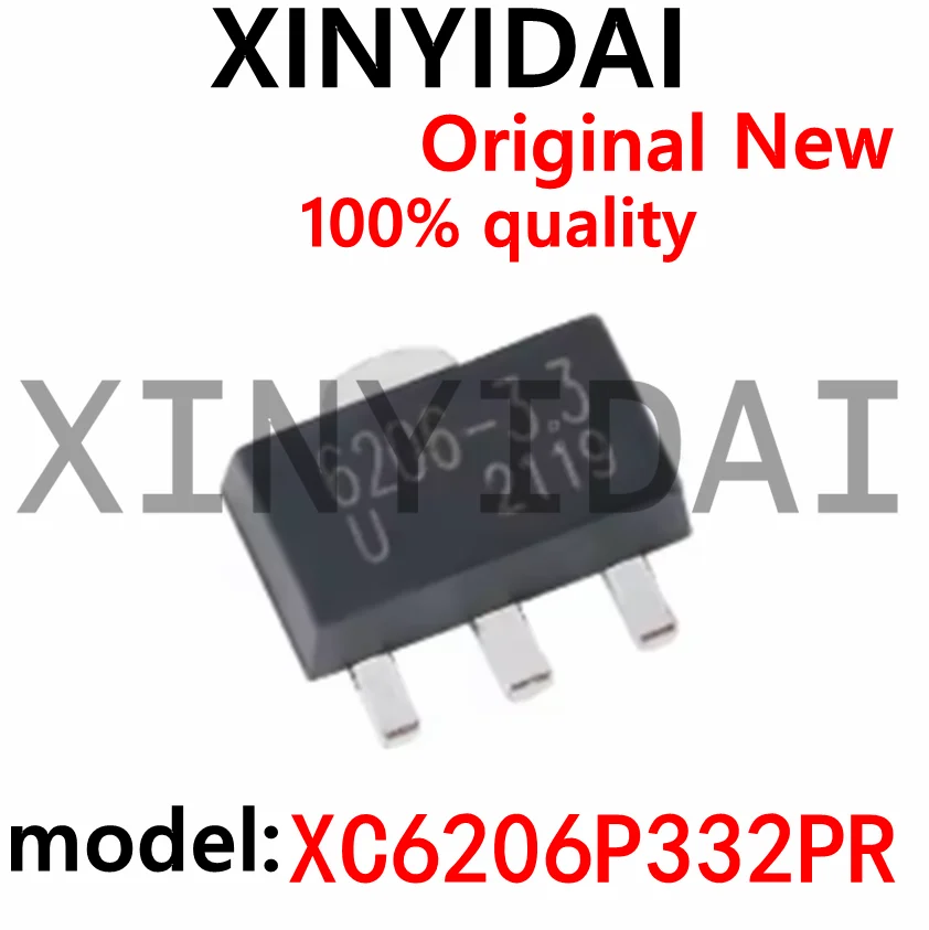 10PCS XC6206 XC6206P332PR 6206-3.3V 3.3V SOT-89