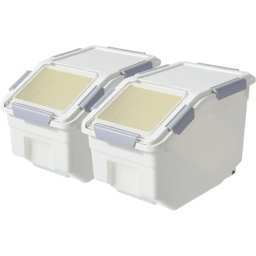 2 Pack Dog Food Storage Container with Scoop, Large Airtight Pet Food Bin for Dog Treats, Rice, Dry Food, Bulk Supplies, Flour,
