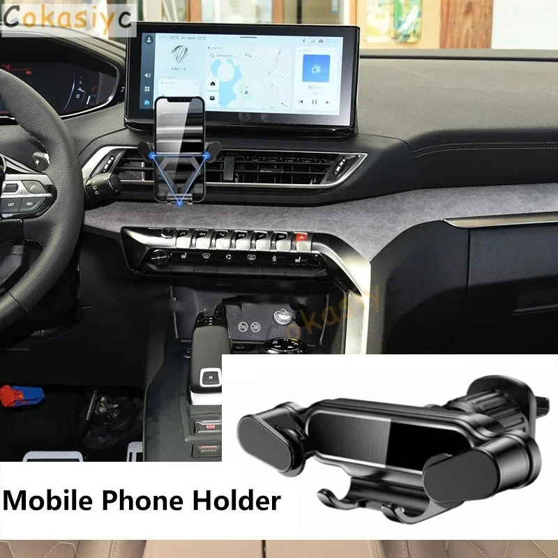 Gravity Car Phone Holder For Peugeot 4008 5008 308 2008 3008 207 Air Vent Clip Mount Mobile Cell Phone Stand GPS Accessories