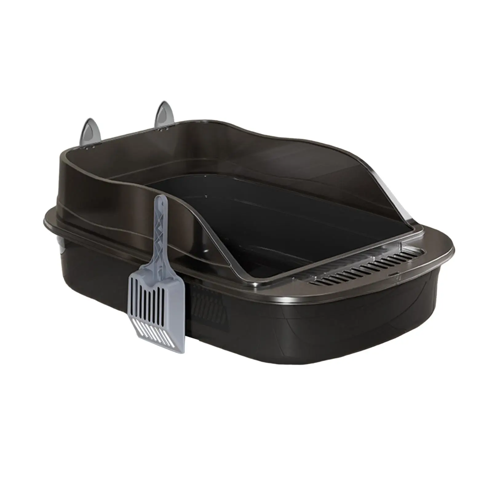 Open Top Pet Litter Box Toilet Sand Box Anti Splashing Bedpan High Sided Sifting Litter Tray for All Kinds of Cat Litter
