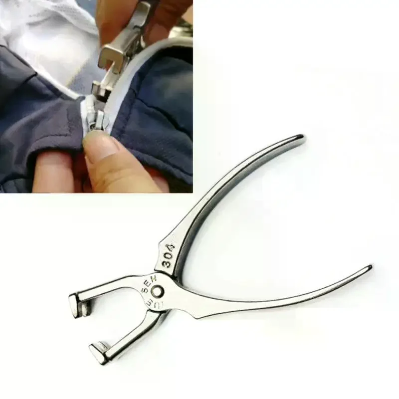 【New】Stainless Steel Zipper Pliers For Zippers Install Stop Clothes Shoes Zips Repair Kits DIY Replacement Sewing Accessories