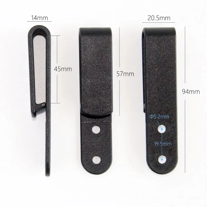 1PC Black Plastic Quick Clip Pro Tough Grip Loop with Chicago Screw for IWB OWB Kydex Leather Holster
